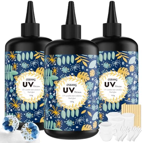 OSBANG Crystal Clear Hard UV Resin Upgraded Formula Ultraviolet Fast Curing for Jewelry Making Craft Decoration, Hard Transparent Glue Solar Cure Sunlight Activated Resin (1500g) - Image 1