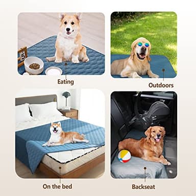 gogobunny 100% Double-Sided Waterproof Dog Bed Cover Pet Blanket Sofa Couch Furniture Protector for Puppy Large Dog Cat, Reversible (68x82 Inch (Pack of 1), Dark Blue/Light Blue) - Image 7