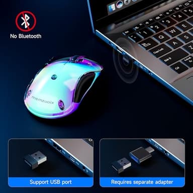 memzuoix 2.4G LED Wireless Mouse, Rechargeable Ergonomic Mouse with Detachable Cover, 1200 DPI Portable Optical Computer Mouse with USB Receiver for Laptop, PC, Desktop and MacBook, 5 Buttons - Image 5