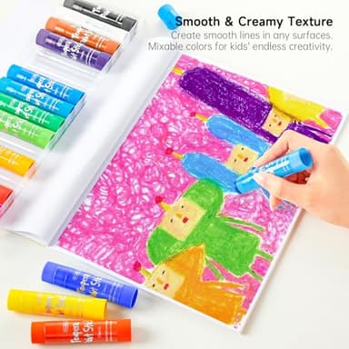 Tempera Paint Sticks, 15 Colors Solid Tempera Paint for Kids, Super Quick-drying, Washable, Works Great on Paper Wood Glass Ceramic Canvas - Image 4