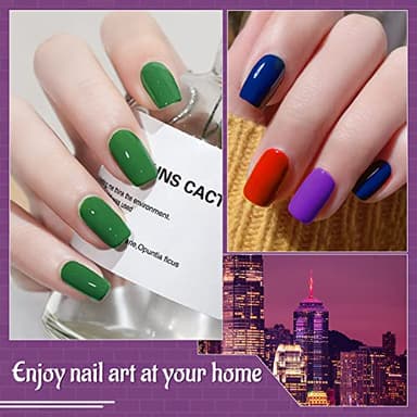 JODSONE Gel Nail Polish Kit 60 PCS with U V Light Soak off Base Top Coat 55 Shine Colors Gel Nail Kit Bright and Dark Brown Wine Red Series Manicure Set for Women and Girls - Image 6