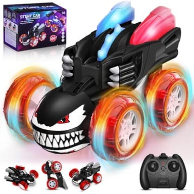 Ancitoy Remote Control Car for Boys, 2.4GHz RC Cars with 360° Flips, 4WD LED Lights Cool Stunt Toys, Rechargeable USB-C, Monster Truck Toy, Birthday Gift for Kids Ages 3-8 - Image 1