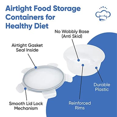 Chef's Path 32 Piece Airtight Food Storage Containers with Easy Snap Lids, 16 Containers and Lids, Stackable Kitchen and Pantry Canisters for Meal Prep and Food Storage - Transparent - Image 9