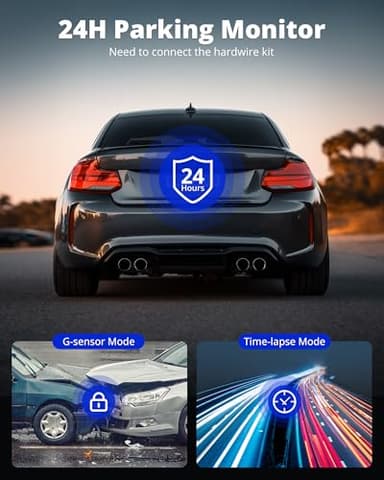 Kingslim Dash Cam Front and Rear 2K+1080P, Mini WiFi Dash Camera for Cars Dual Dashcam Parking Monitor, Loop Recording, Car Camera Support Max 256GB (E2PRO) - Image 5