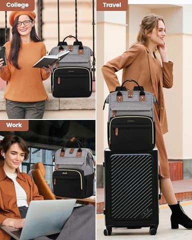 LOVEVOOK Laptop Backpack for Women, 17.3'' Waterproof Nurse Bag Teacher Work Backpack Purse for Women, Travel Computer Backpack for College Office Business Ladies - Image 9