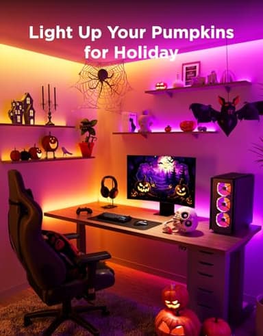 Govee 65.6ft RGBIC LED Strip Lights, Color Changing LED Strips, App Control via Bluetooth, Smart Segmented Control, Multiple Scenes, Enhanced Music Sync LED Lights for Bedroom, Home Decor (2 X 32.8ft) - Image 3