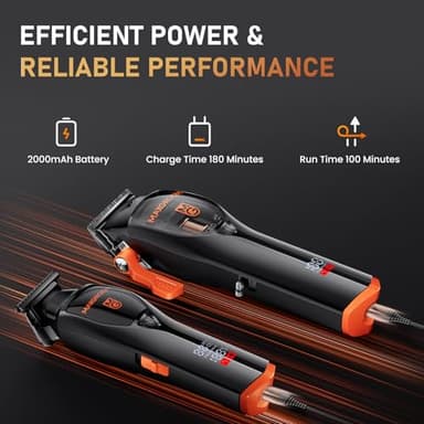 Professional Hair Clippers for Men, Premium Home Haircut Kit Cordless Hair Cutting Clippers and Trimmers Set, 9000RPM Magnetic Motor, DLC Blades, Perfect for Barber Fades & Family Use - Image 6