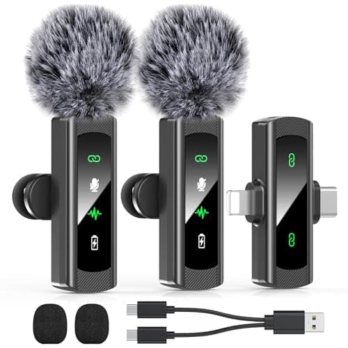 2 IN 1 Model J4 Mini Wireless Lavalier Microphone for iPhone 15 16, iOS and Android Devices - Noise Reduction Lapel Mic for Recording, Clip on Omni Lav Mic for Video Recording, Tiktok, Youtube, Vlog - Image 1