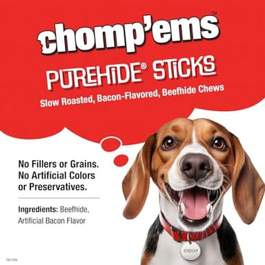 Chomp'ems Purehide Sticks Healthy Natural Rawhide Dog Chew, 12 oz - Image 4