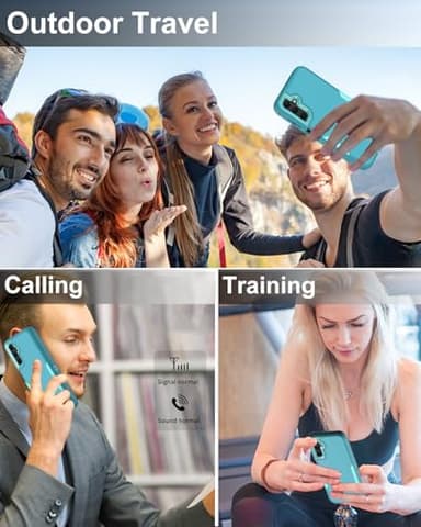 Dahkoiz for Samsung Galaxy A14 5G Case, with Tempered Glass Screen Protector and Dust-Proof Port Cover, Full Body Protection Rubber Cover Phone Case for Samsung Galaxy A14 5G, Mint/Teal - Image 7