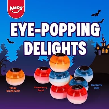 Amos Halloween Gummy Candy 2-Pack – Spooky Mix of Gummy Eyeballs & Body Parts, Individually Wrapped Halloween Candy for Trick-or-Treating, Party Favors, and Haunted House Snacks - Image 3