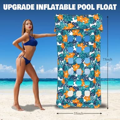 HomeKaren Oversized Pool Floats Lounge 2 Pack 73" X 33", Inflatable Tanning Pool Floaties for Adults, Cooling Pool Raft Lounger Pool Rafts & Inflatable Ride-Ons for Pool Party, Sea, Beach, Lake River - Image 5