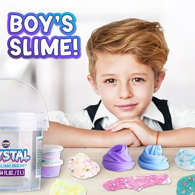 4 LB Huge Glassy Clear Slime Bucket Toy for Kids, FunKidz 64 FL OZ Premade Big Crystal Slime Pack Gift with 29 Sets Add-ins Jumbo Slime Kit for Girls Boys Party Present - Image 7
