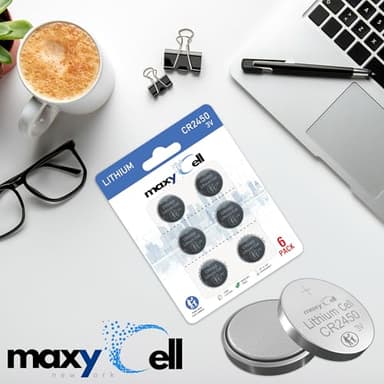 MaxyCell 2450 CR2450 Lithium Coin Cell Battery 3V High-Capacity Long-Lasting Reliable Power for Watches, Key Fobs, Fitness Trackers, Medical Devices, Thermometers, Leak-Proof Design DL2450 (6 Pack) - Image 4