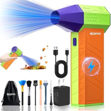 SDFM Compressed Air Duster - Electric Air Duster with Built in Brushless Motor,130,000RPM, 3-Speed Adjustable Air Blower - Suitable for Keyboard, Computer, car, and Home Cleaning (X3) (Max-Colorful) - Image 1