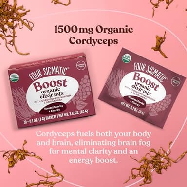 Cordyceps Mushroom Elixir by Four Sigmatic | Coffee Alternative with Organic Cordyceps Mushroom Powder, Rose Hips & Schisandra | Support Energy & Athletic Performance, Keto & Portable | Pack of 20 - Image 4
