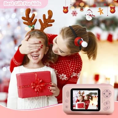 Kids Camera Girls for 3 4 5 6 7 8 9 Years Old Girls,1080P HD Video Selfie Camera with 32G SD Card Kids Digital Camera Toys for Toddler Birthday Gifts Pink - Image 6