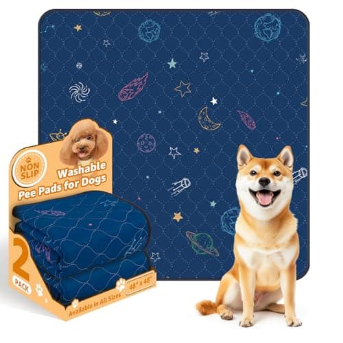 LOOBANI Washable Pee Pads for Dogs: Large Dog Pee Mat Waterproof 48" x 48", 2 Pack Reusable Pet Whelping Potty Training Pads Absorbent for Floor, Sofa, Playpen, Couch, Cage, Crate, Blue - Image 1