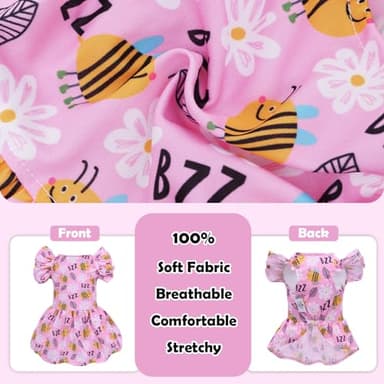 CuteBone Dog Dress Princess Puppy Birthday Dresses with Flutter Sleeves Cat Clothes Outfit for Small Dogs Girl Pet Apparel FX08M - Image 4