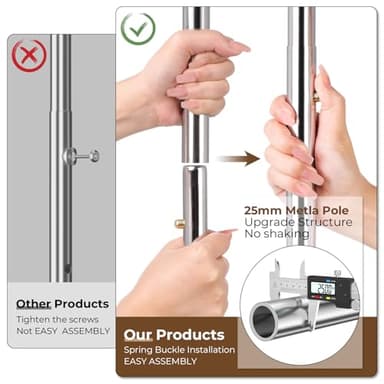 HYSEYY Heavy Duty Clothes Rack, Rolling Clothing Rack With Shelves Load 620 LBS, Double Rod Clothing Racks for Hanging Clothes, Portable& Adjustable Clothes Rack with Wheels Garment Rack - Image 5