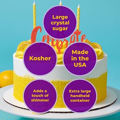 DecoPac Sanding Sugar, Yellow Edible Sugar Sprinkles, Edible Sanding Sugar in Handheld Container, Sugar Sprinkle Mix For Celebration Cakes, Cupcakes, Cookies, 33oz - Yellow - Image 3