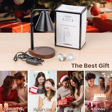 Marycele Black Candle Warmer Lamp with Timer, Height Adjustable Electric Lamp Candle Warmer, Black Home Room Decor Aesthetic Gifts for Women - Image 7