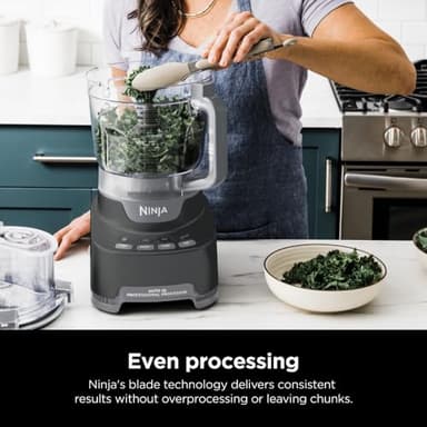 Ninja NF705BRN Professional XL Food Processor, Storage Box, 1200 Peak-Watts, 4-in-1, Chopping, Slicing/Shredding, Purees, Dough, 12-Cup Processor Bowl, 2 Blades & 2 Discs, Feed Chute/Pusher, Black - Image 5