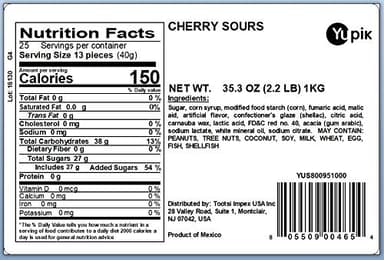 Yupik Sour Cherry Candies, 2.2 lb (35.2 oz), Cherry-Flavored Balls, Sweet & Tart, Chewy Red Gummies, Fun Treat, Sweet Candy, Delicious Snack, Ideal for Gifting, Holidays & Decorating - Image 2