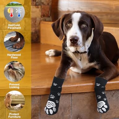 EXPAWLORER Dog Socks to Prevent Licking Paws, Dog Paw Protector with Strong Traction Control on Hardwood Floors Anti Slip, Dog Booties, Dog Shoes for Small Medium Large Senior Dogs - Image 4