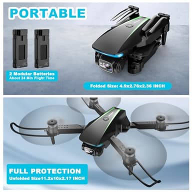 Oddire Mini Drone with Camera - 1080P Foldable Drone with Stable Hover, Gravity Control, Trajectory Flight,One Key Take Off/Land, 3D Flip, Drones for Adults with 2 Batteries, Carrying Case, Propellers - Image 7