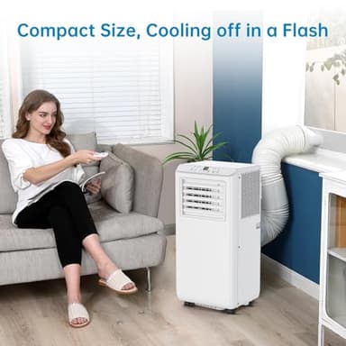 Portable Air Conditioners 10,000 BTU, Quiet Operation with Remote Control, Cools Rooms Up to 450 Sq. Ft, Portable AC Unit for Office Dorm Rooms, White - Image 7