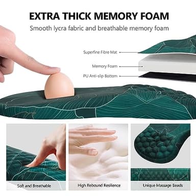 Mouse Pad Wrist Support, Laokiiy 2 in1 Keyboard Wrist Rest+ Ergonomic Mouse Pad, Non-Slip Wrist Rest for Computer Keyboard, Made Easy Typing & Relieve Wrist Pain(Banana Leaf Green) - Image 3