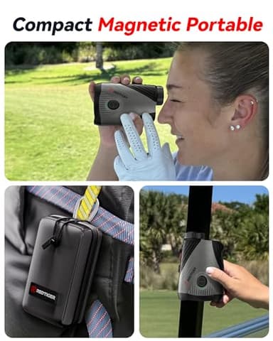 REDTIGER Golf Rangefinder, 7X Magnification 1200 Yards Laser Range Finder with Slope, Built-in Magnetic Bracket, Flag Pole Locking Vibration＆Rechargeable, GolfVue Series 1 pro - Image 5