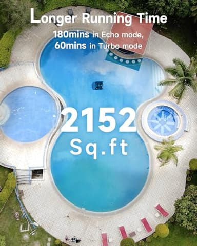 WYBOT C2 Robotic Pool Cleaner, Cordless Pool Vacuum for Inground Pools up to 2152 Sq.ft, Dual Filtration, Powerful Suction, Wall Climbing and Waterline Cleaning, Lasts 180Mins Runtime, App Scheduling - Image 6