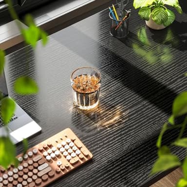 Coleshome 48 Inch Computer Desk, Modern Simple Style Desk for Home Office, Study Student Writing Desk, Black - Image 6