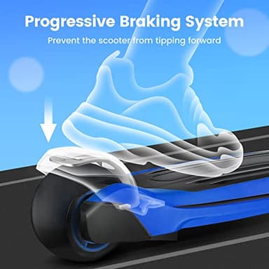 TONBUX Kids Scooter for Age 3-12, Toddler Scooters with 4 Adjustable Heights, Light Up 3-Wheels Scooters, Shock Absorption Design, Lean to Steer, Balance Training Scooter for Kids - Blue - Image 7