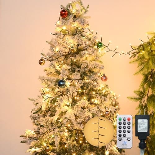 Cluster Lights Christmas 800 Led Fairy Lights 88FT Twinkle Lights with Remote 8 Modes String Lights Timer Plug in Firecracker Fairy Lights for Bedroom Outdoor Valentines Day Decorations,Warm White - Image 1