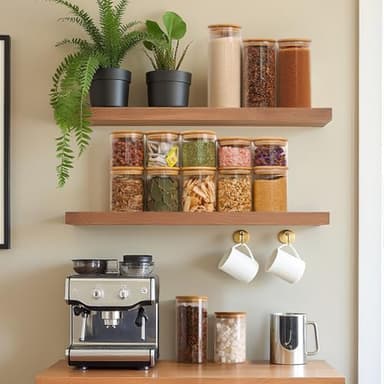 ComSaf Glass Food Storage Jars Set of 6, Tall Glass Storage Containers with Lids, Spaghetti Jar, Canisters Set for the kitchen, Pasta, Flour, Nuts, Oat, Coffee and Sugar Container, Pantry Organization - Image 5