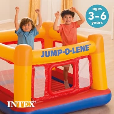 Intex Inflatable Jump-O-Lene Trampoline Bounce House with Crawl-Thru Door & Net - Indoor & Outdoor Backyard Blow-Up Bouncy Playhouse for Kids Ages 3-6 - Image 4
