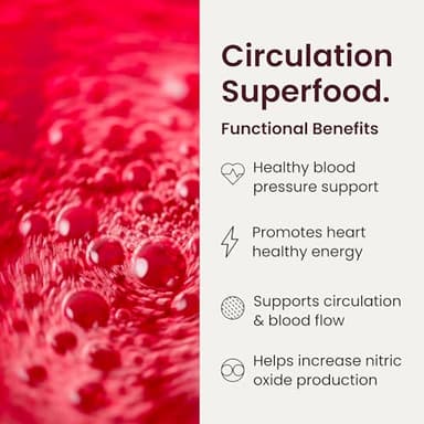 HumanN SuperBeets Beet Root Powder - Non-GMO Beetroot Superfood - Nitric Oxide Supplement for Heart Health, Circulation & Blood Pressure Support - Black Cherry, 30 Servings - Image 2