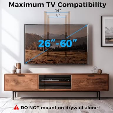 UL Listed Tilting Low Profile TV Wall Mount - Holds Most 26-60 Inch TVs Up to 99 lbs, Quick Release Lock, Max VESA 400x400mm, Fits 8''-16'' Studs - by USX STAR - Image 5