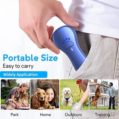 Ahwhg New Anti Barking Device,Dog Barking Control Devices,Rechargeable Ultrasonic Dog Bark Deterrent up to 16.4 Ft Effective Control Range Safe for Human & Dogs Portable Indoor & Outdoor(Blue) - Image 5