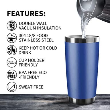 EcoMozz 20oz Tumbler Stainless Steel Vacuum Insulated Mug with Lid, Double Wall Travel Mug, Durable Powder Coated Coffee Cup, Suitable for Ice Drinks and Hot Beverage (New Mix 12 pack) - Image 3