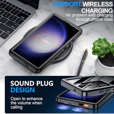 MOZOTER for Samsung Galaxy S23 Ultra Case Waterproof,[IPX8 Underwater Case][Full Body Shockproof & Military Dropproof]Clear Sound Quality Built-in Screen Protector for Samsung S23 Ultra 6.8 inch-Black - Image 5