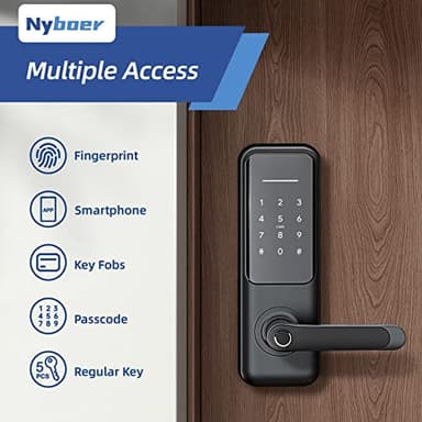 Keyless Fingerprint Smart Door Lock and Handle - Keypad Entry, Electronic Passcode for Front Door - Image 2