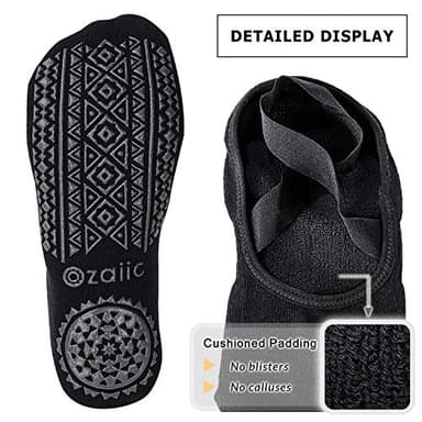 Ozaiic Yoga Socks for Women Non-Slip Grips & Straps, Ideal for Pilates, Pure Barre, Ballet, Dance, Barefoot Workout - Image 5