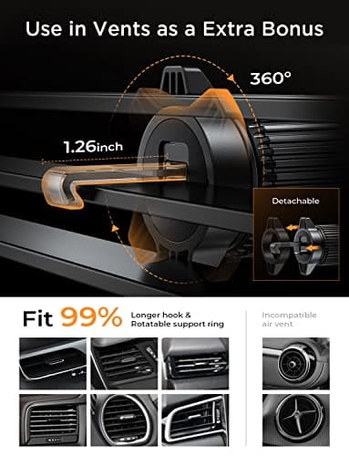 LISEN CD Slot Phone Mount for Car, Adjustable CD Phone Holder for Car Phone Mount for iPhone Ultra Sturdy Vent Cell Phone Holder Mount for iPhone 16 Pro Max Plus Accessories (Silver) - Image 6