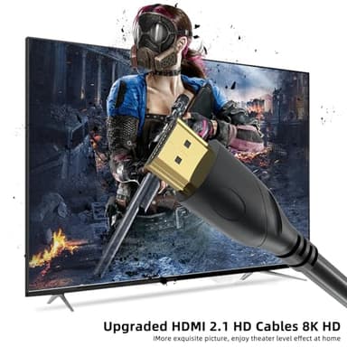 Jorenca 8K4K HDMI Cable 10ft(HDMI 2.1,8k@60hz,48gbps&4k@120hz,18gbps)Ultra High Speed Gold Plated Connectors,Ethernet Audio Return,Video 8K4K,Full HD1080p,3D Compatible with HDTV,Blu-Ray,PS3/4/5/9,ect - Image 7