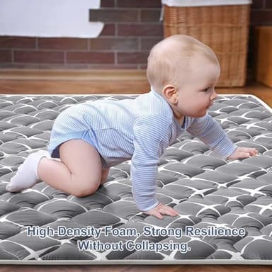 Baby Play Mat - 79" X 71",Premium Thicker Foam One-Piece Crawling Mat, Machine Washable, Extra Large Anti-Slip Activity Playmat for Babies, Toddlers & Infants - Image 4