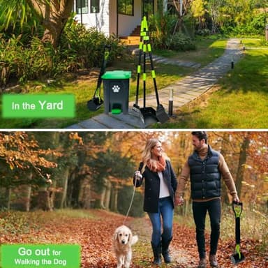 UUIXXYG 20L/5Gallon Dog Poop Trash Can Outside with Pooper Scooper & 50 Waste Bags- Outdoor Dog Poop Trash Can with Lid, Foot Pedal and Removable Inner Bin Waterproof and Odor Control - Image 6